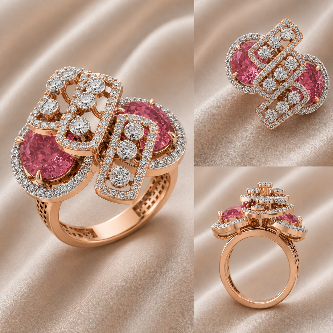 Blush Bloom Diamond Cocktail Ring