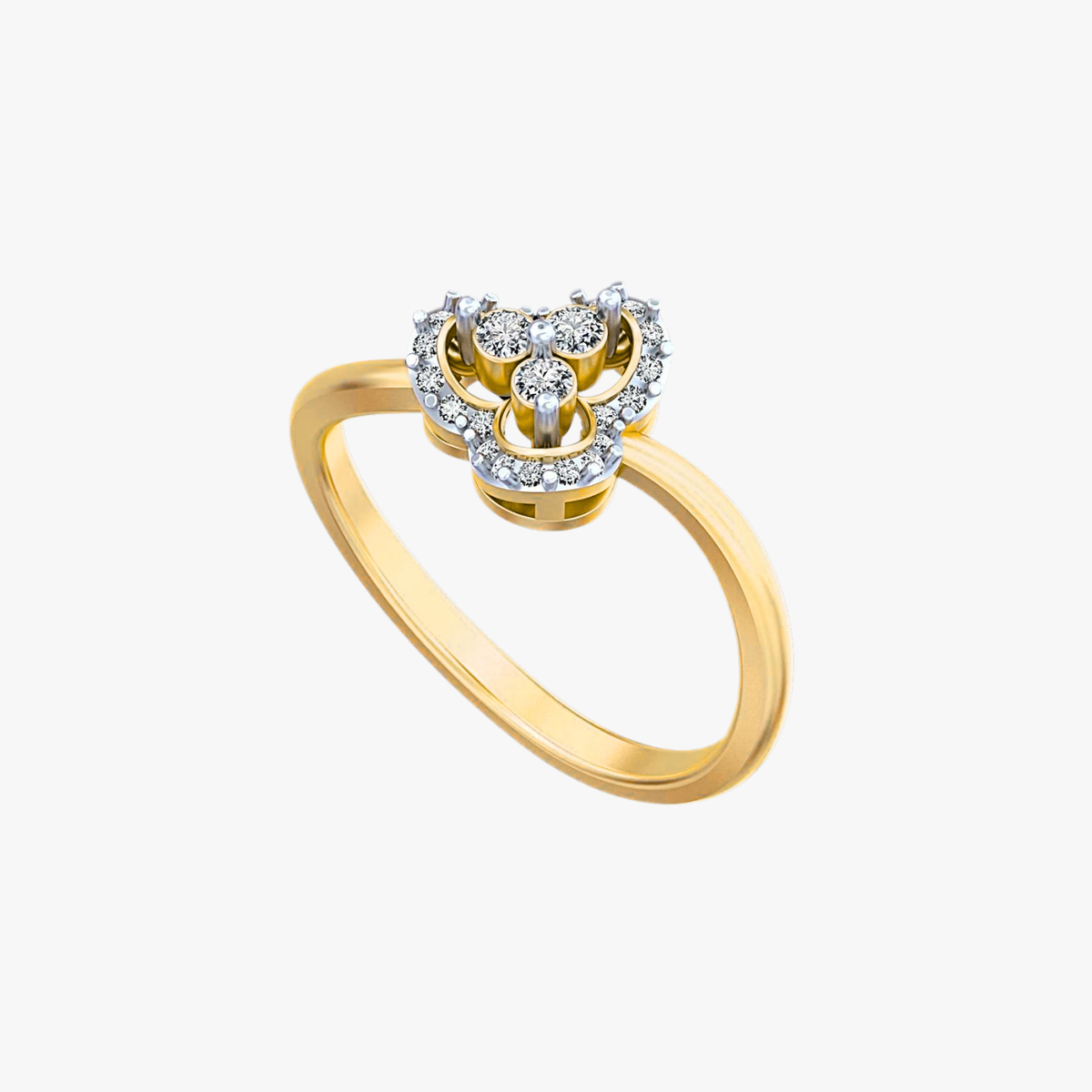Blossom heart diamond ring