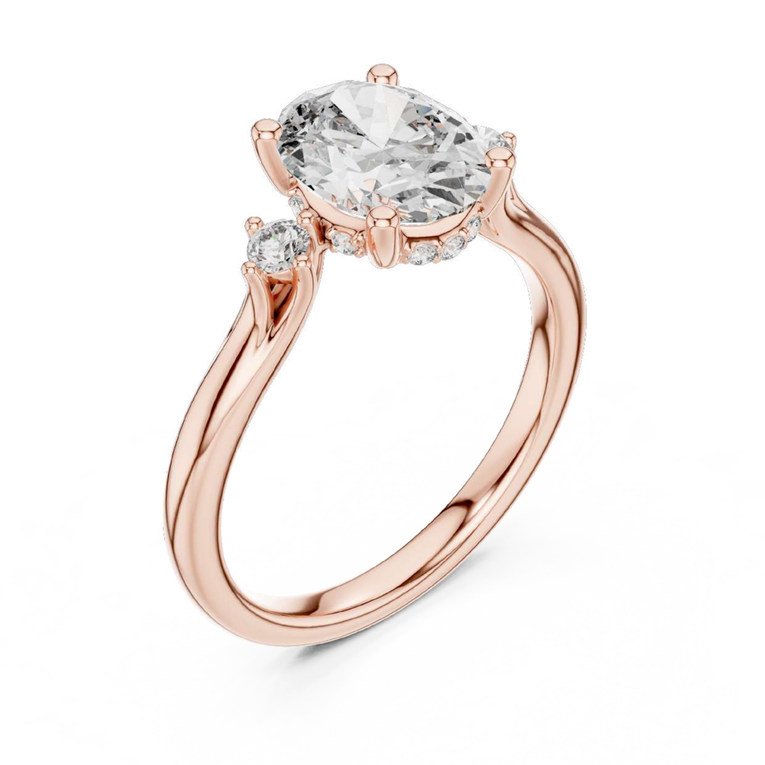 Rose Gold Marquise Solitaire Diamond Ring