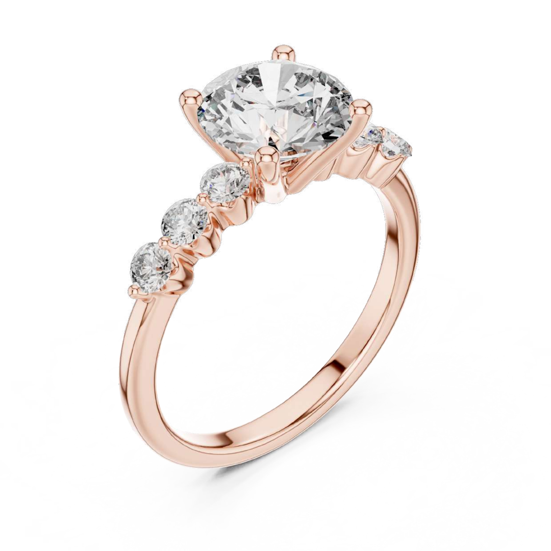 Rose Gold Solitaire Diamond Ring