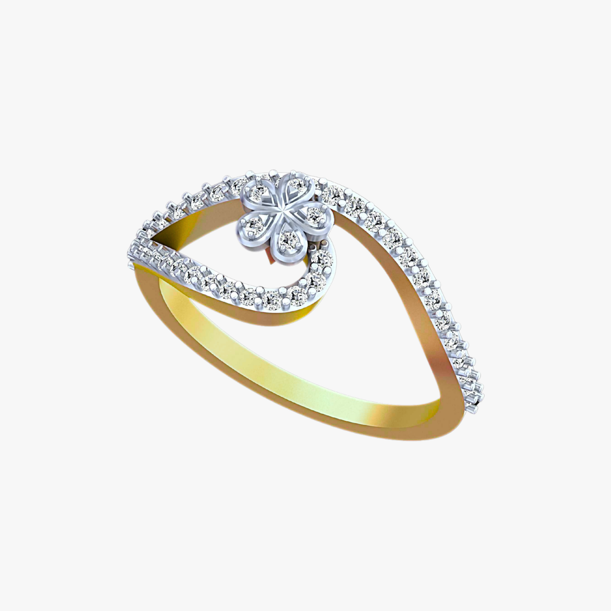 Floral grace diamond ring