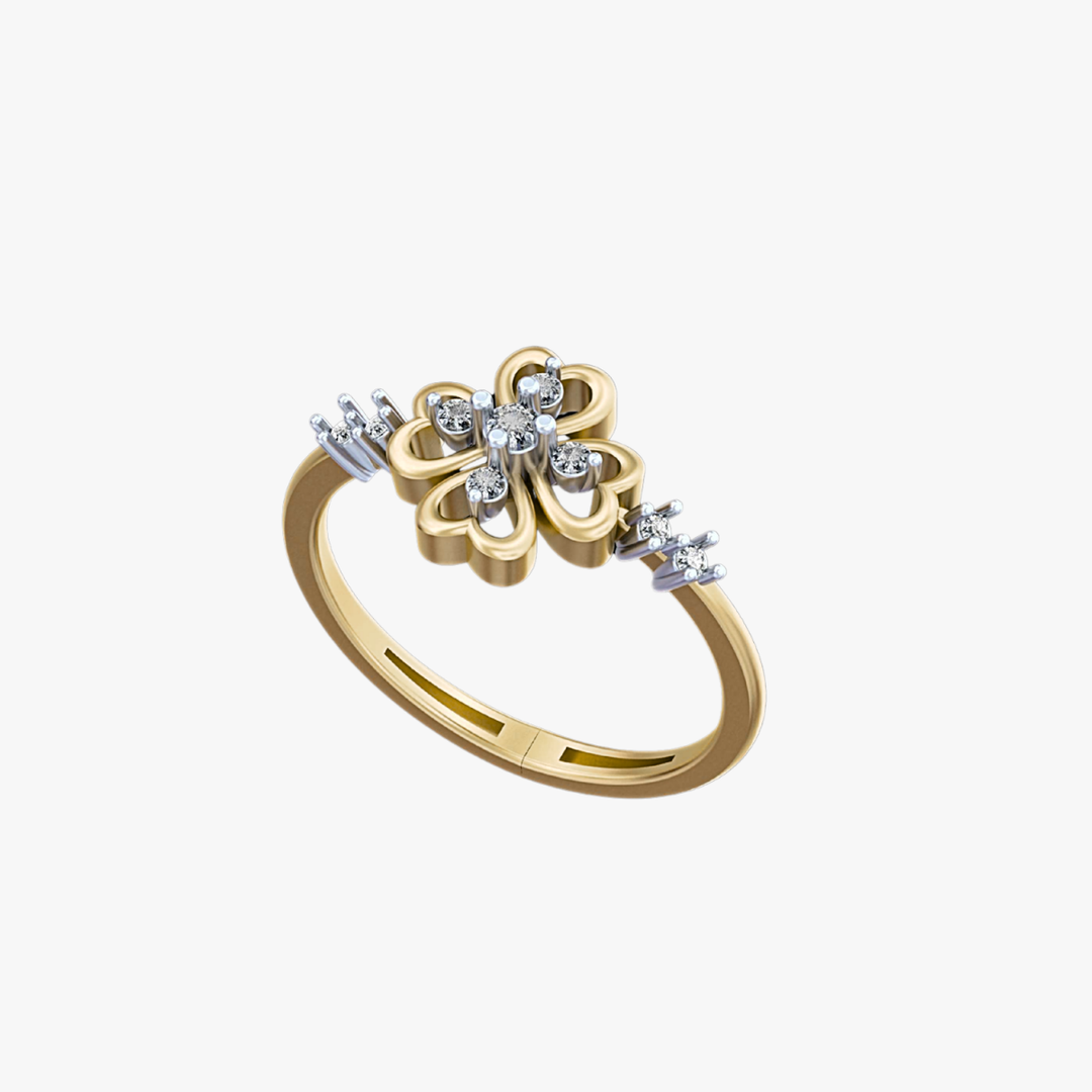 Elegant Floral Diamond Ring