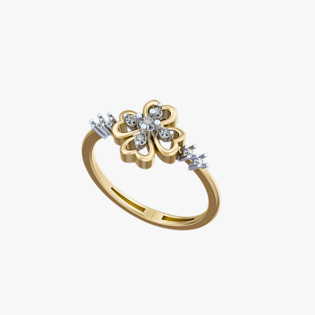 Elegant floral diamond ring