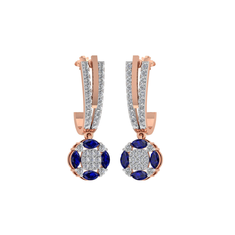 Sapphire Grace Diamond Drop Earrings