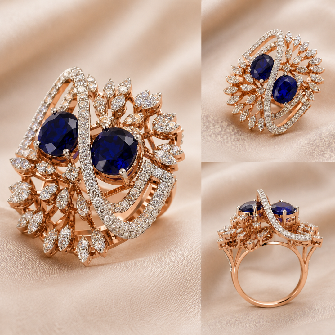 Royal Sapphire Diamond Cocktail Ring