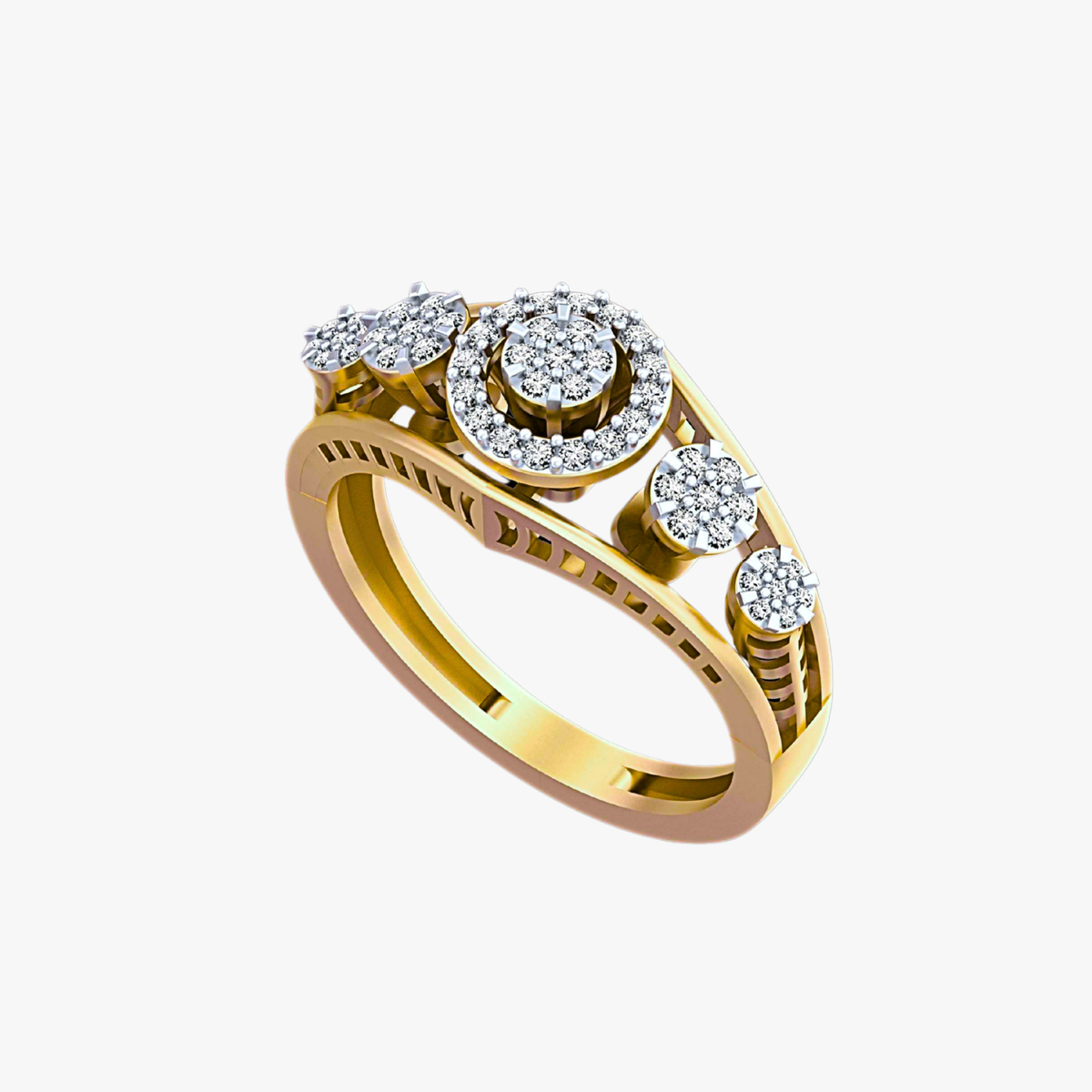 Celestial trio diamond ring