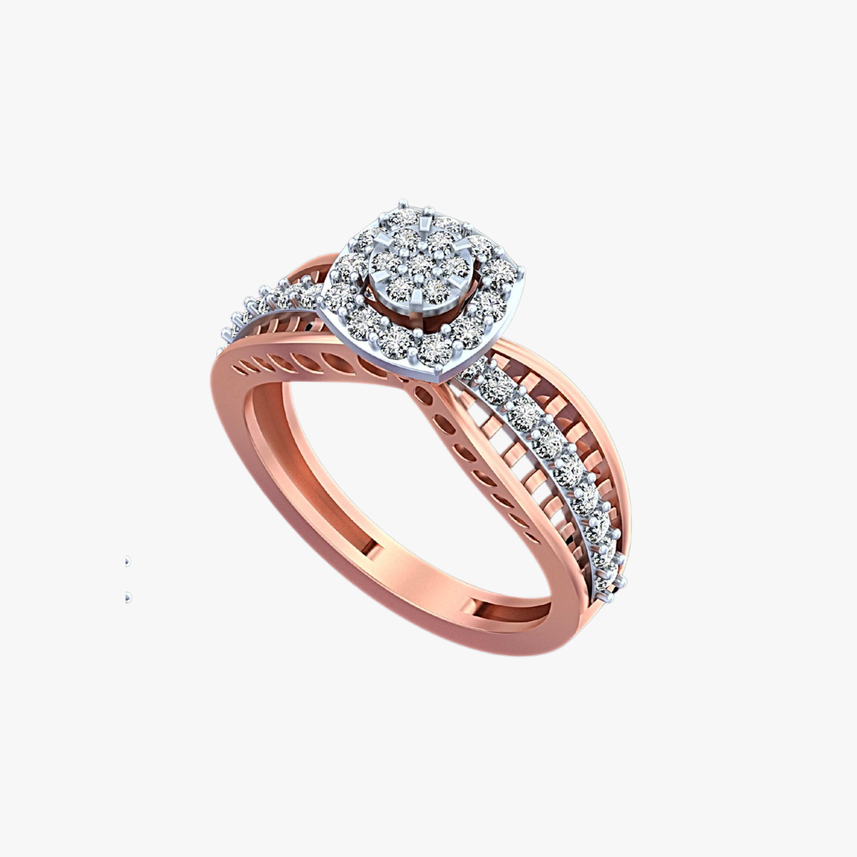 Regal halo diamond ring