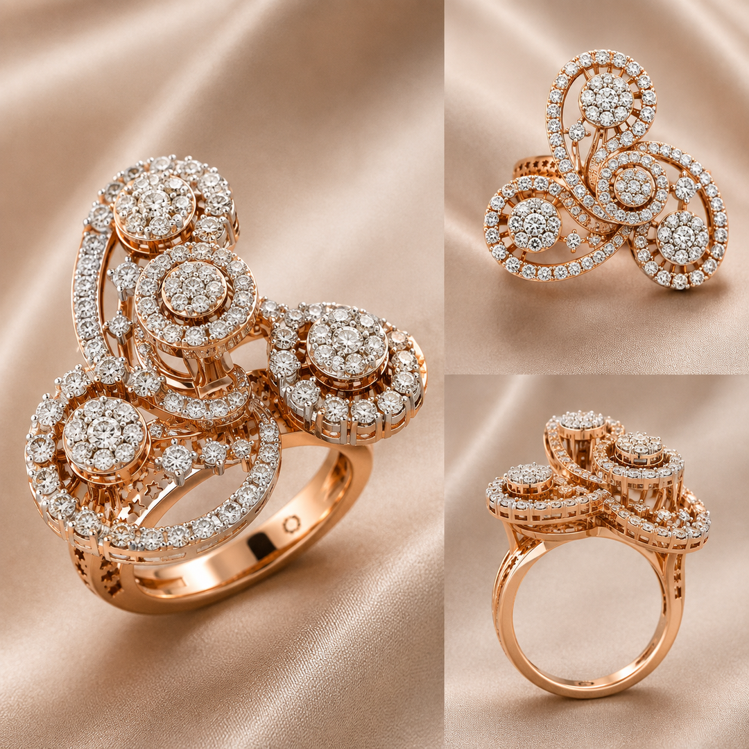 Infinity Bloom Diamond Statement Ring