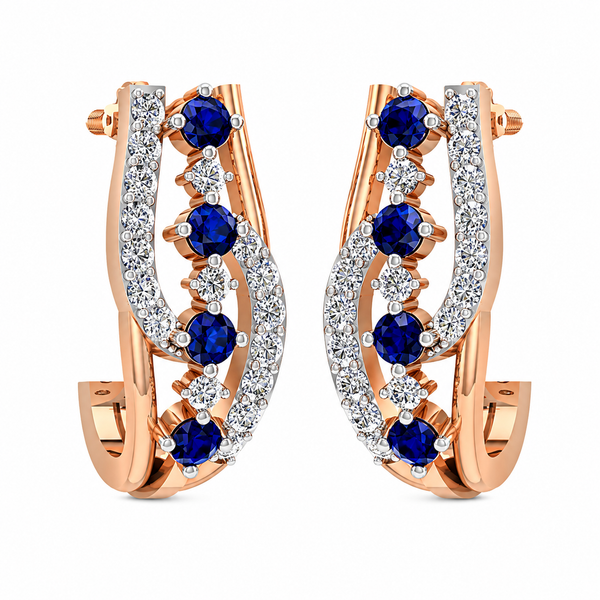 Royal Sapphire Diamond Twist Earrings