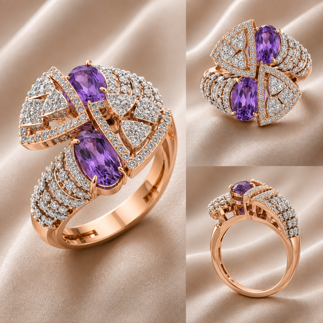 Royal Amethyst Diamond Ring