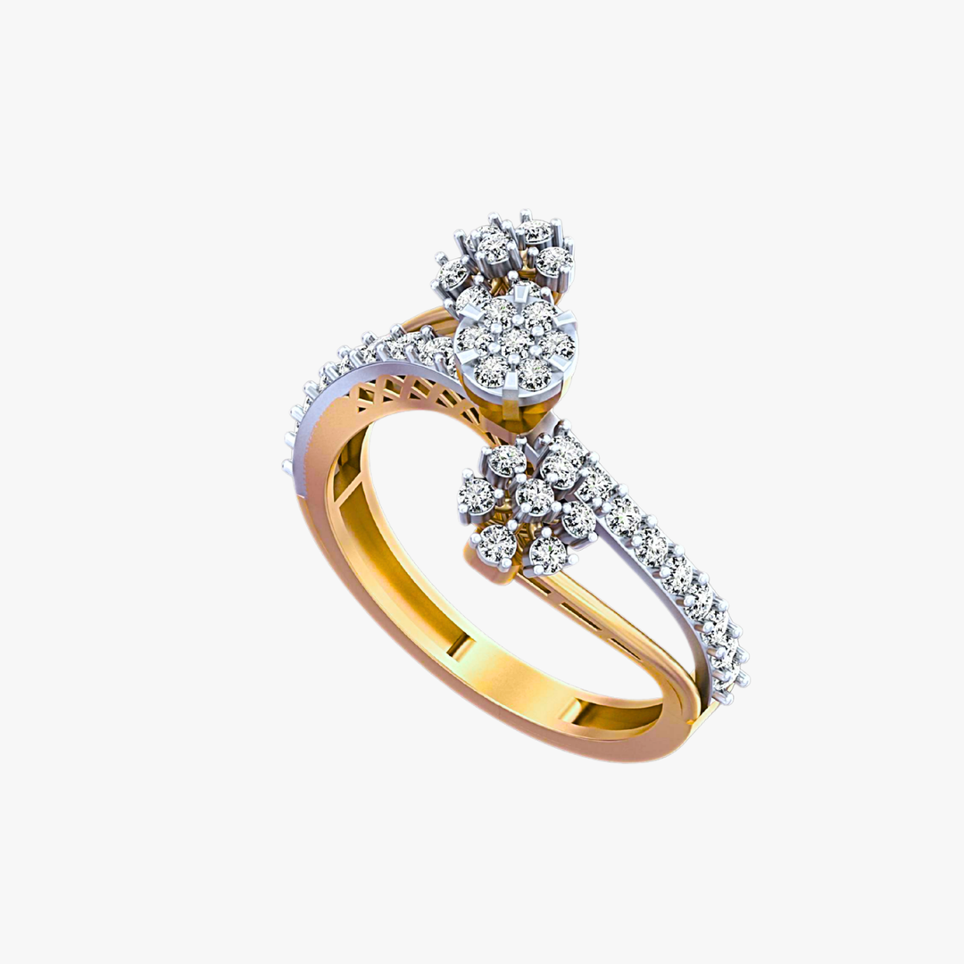 Royal Floral Diamond Cluster Ring