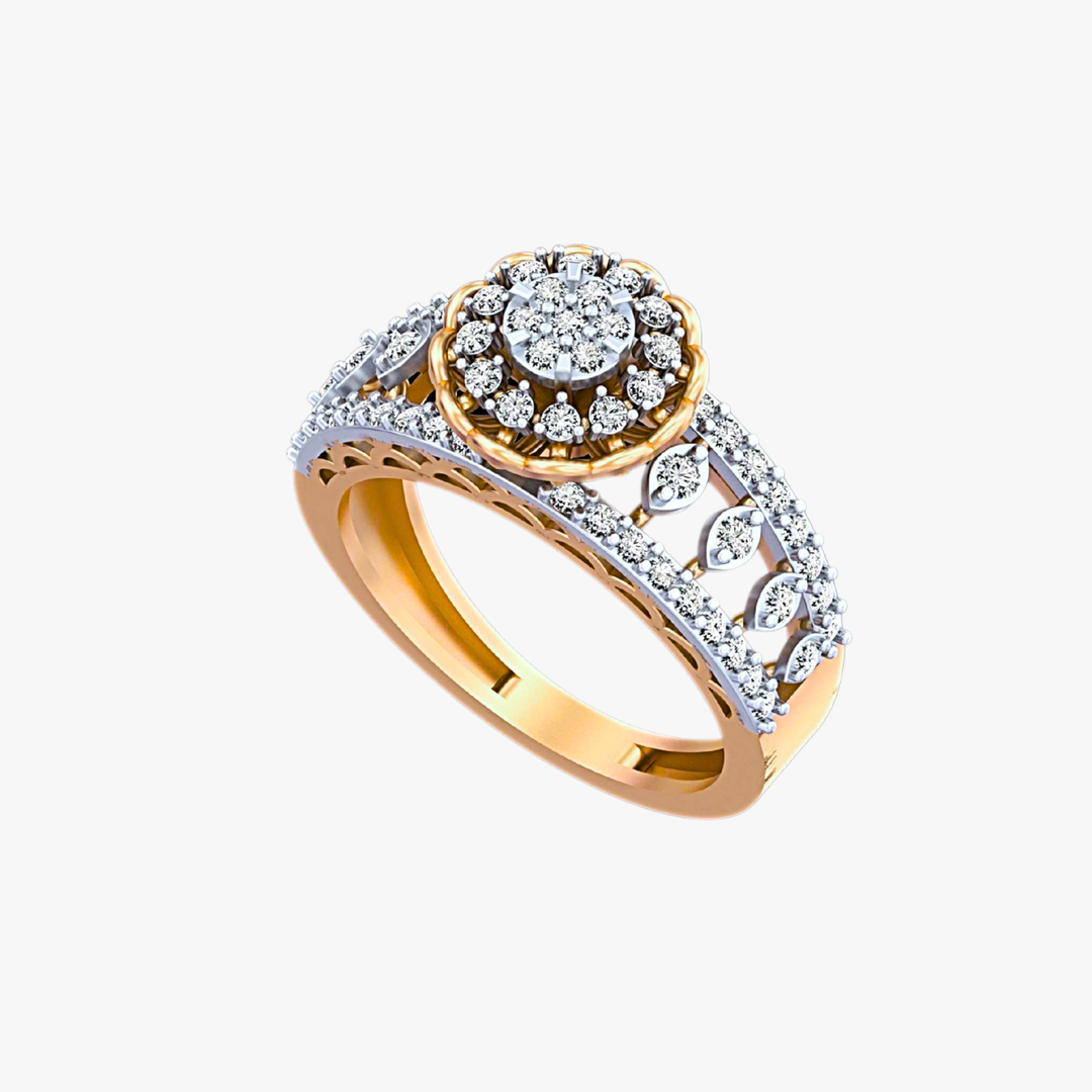Blooming Halo Diamond Ring