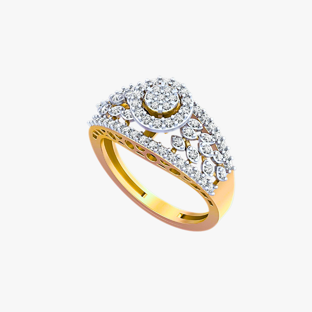 Majestic Halo Diamond Statement Ring