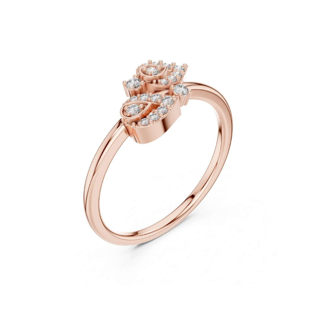 Rose Gold Diamond Floral Cluster Ring
