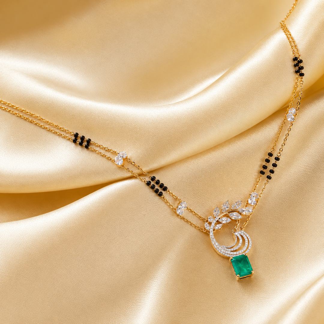 Emerald Crest Diamond Mangalsutra