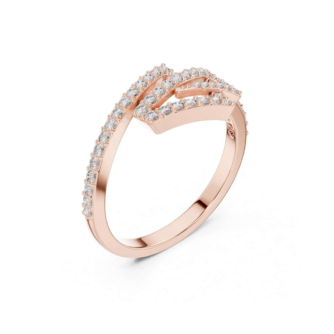Rose Gold Diamond Chevron Ring