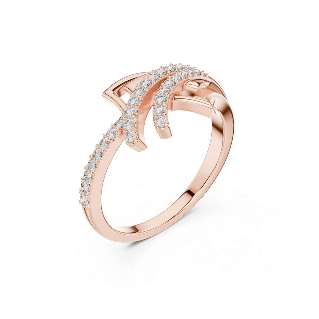 Rose Gold Diamond Wave Ring