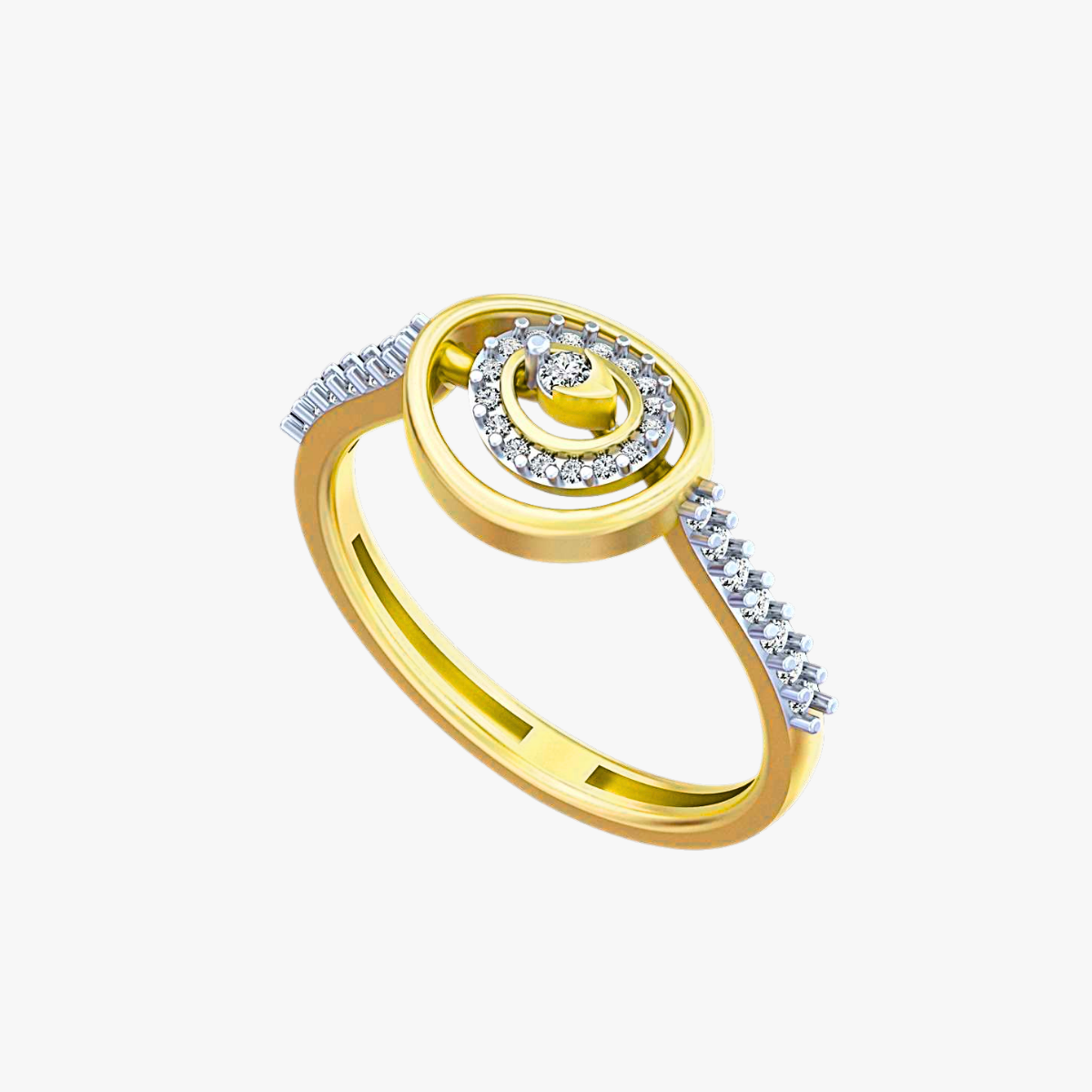 Celestial spiral diamond ring
