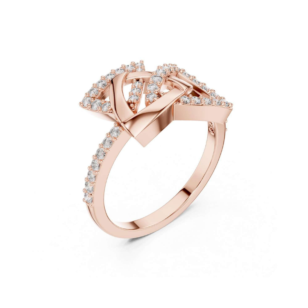 Rose Gold Diamond Infinity Knot Ring