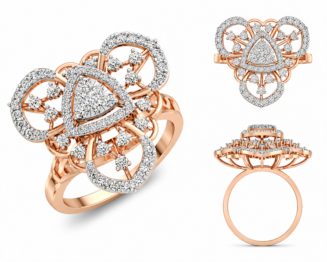 Trinity Halo Diamond Cocktail Ring