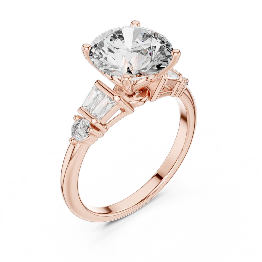 Oval Diamond Three-Stone Engagement Ring