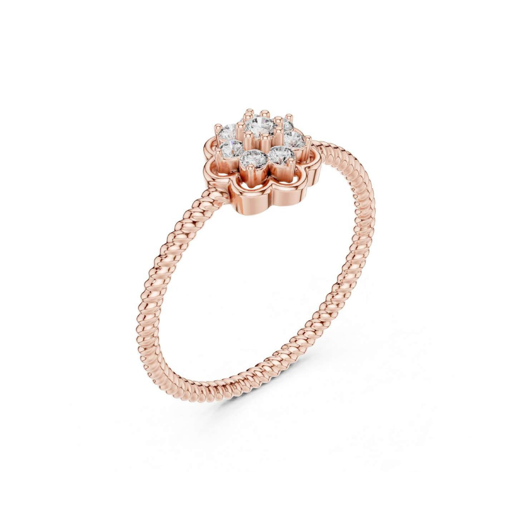 Rose Gold Diamond Blossom Ring