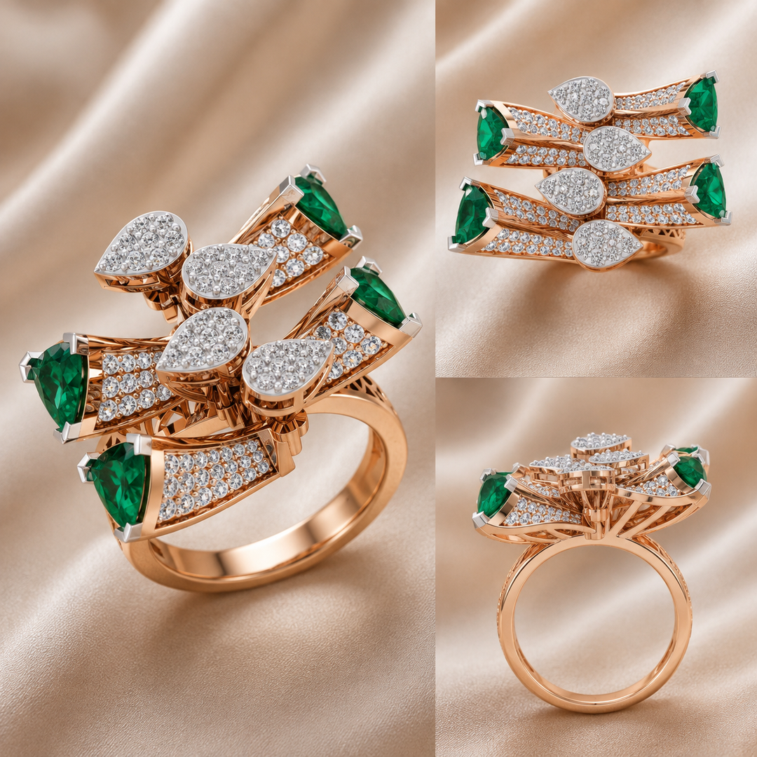 Emerald Royale Diamond Cocktail Ring