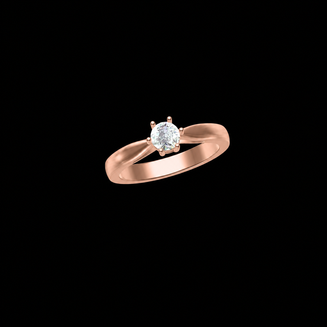 Rose Gold Solitaire Diamond Ring