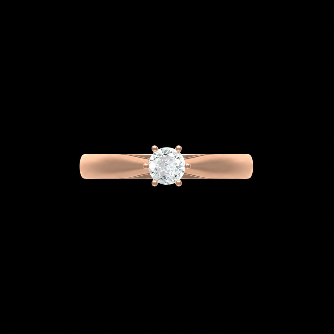 Rose Gold Solitaire Diamond Ring