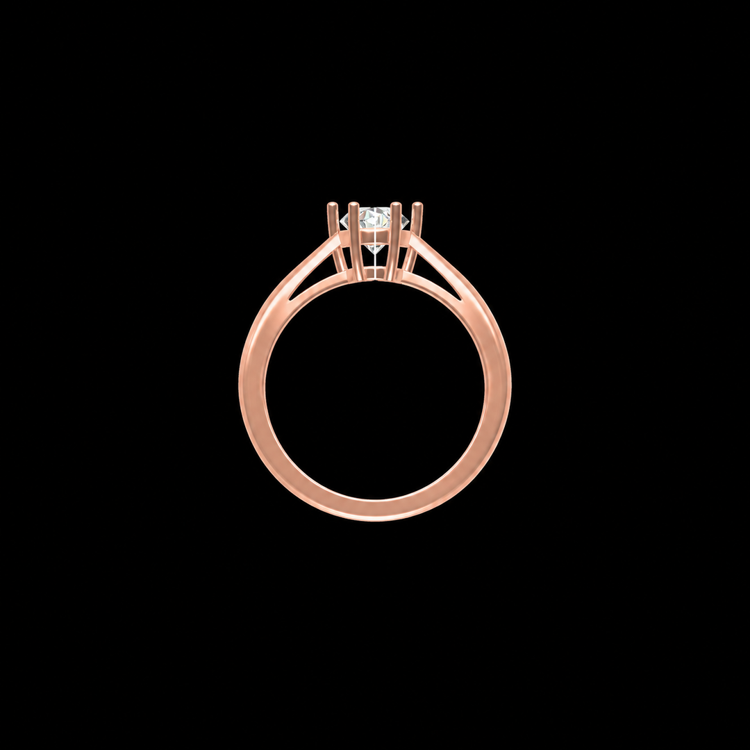 Rose Gold Solitaire Diamond Ring