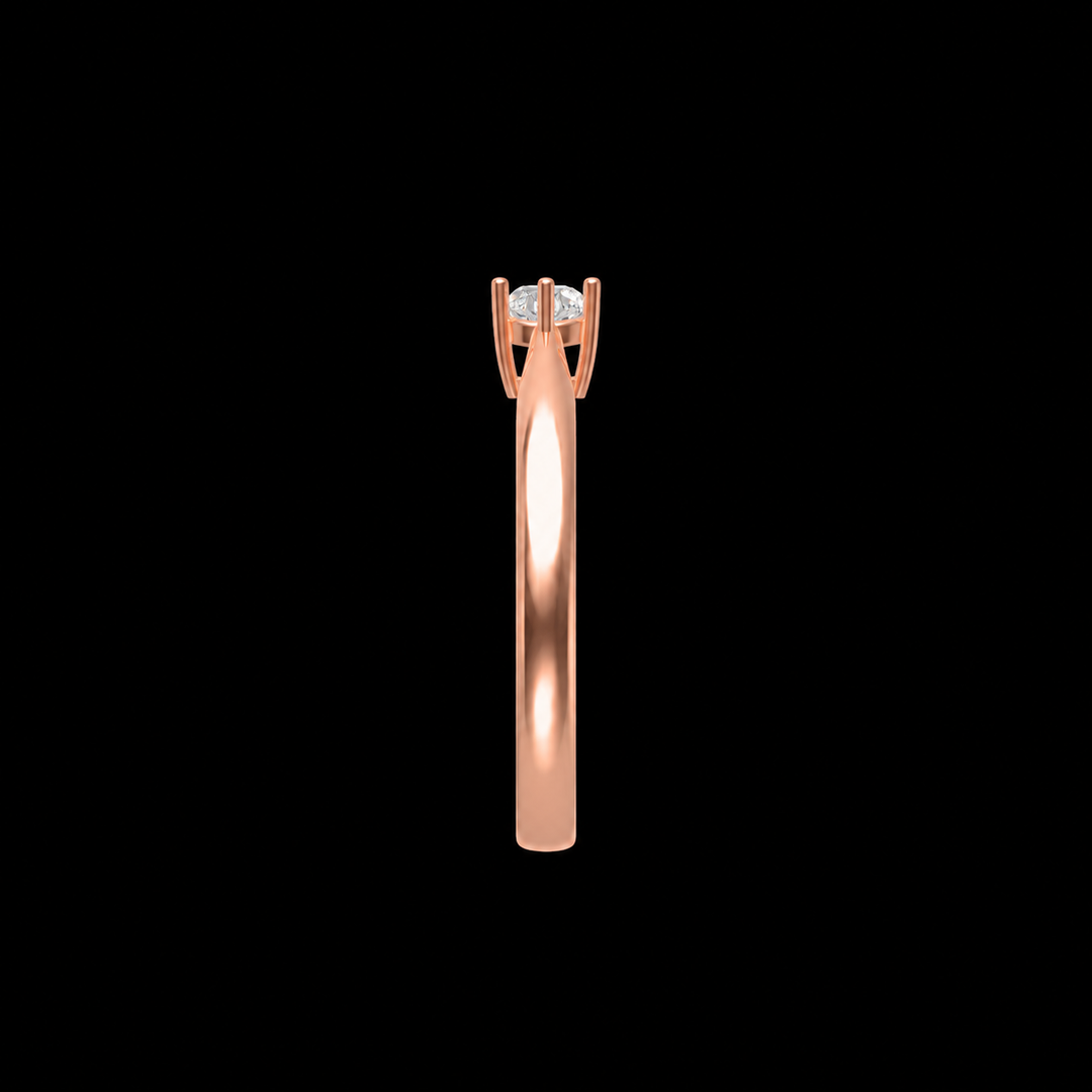 Rose Gold Solitaire Diamond Ring