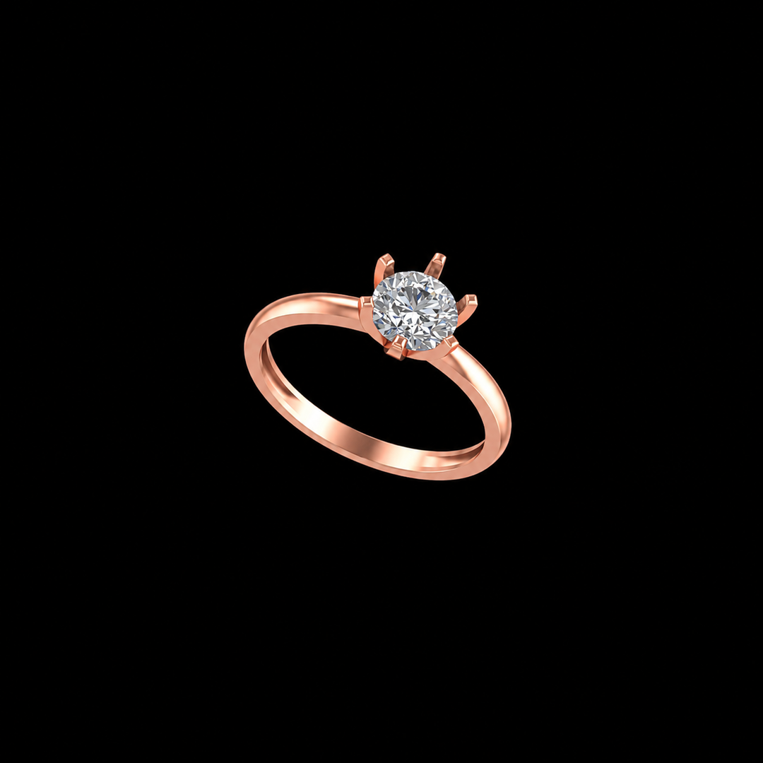Classic Rose Gold Solitaire Ring