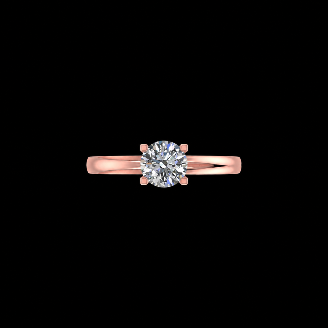 Twisted Rose Gold Solitaire Ring