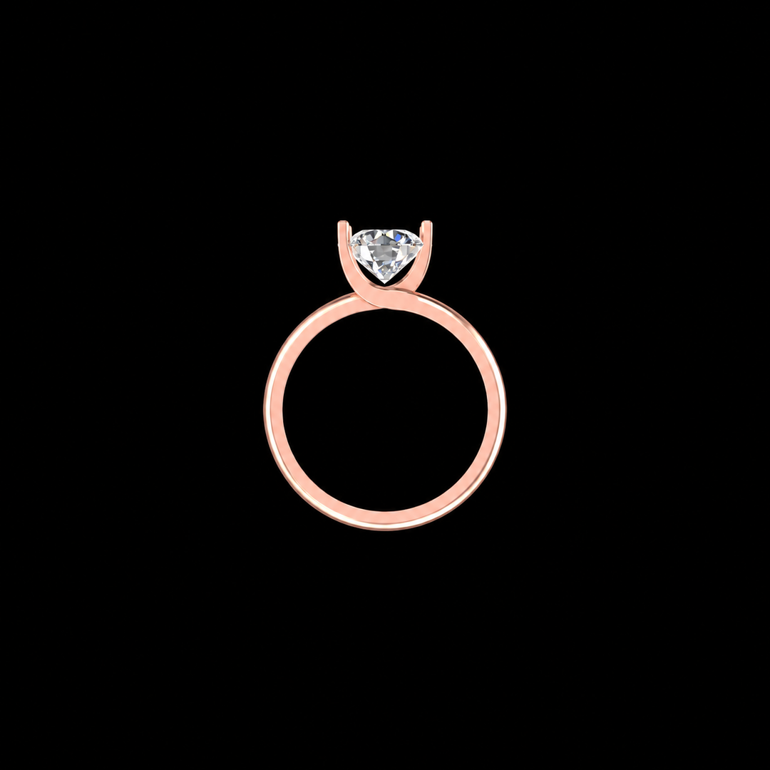 Twisted Rose Gold Solitaire Ring