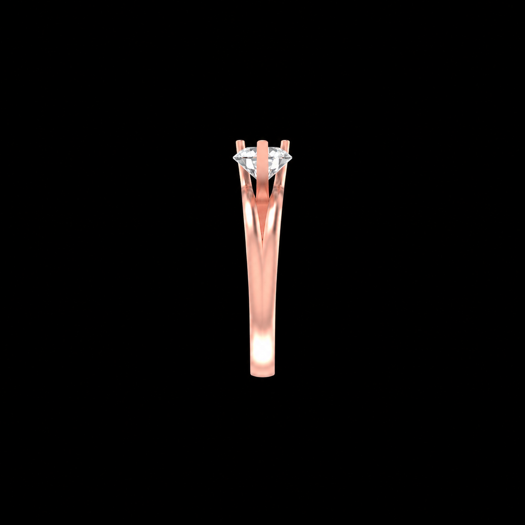 Twisted Rose Gold Solitaire Ring