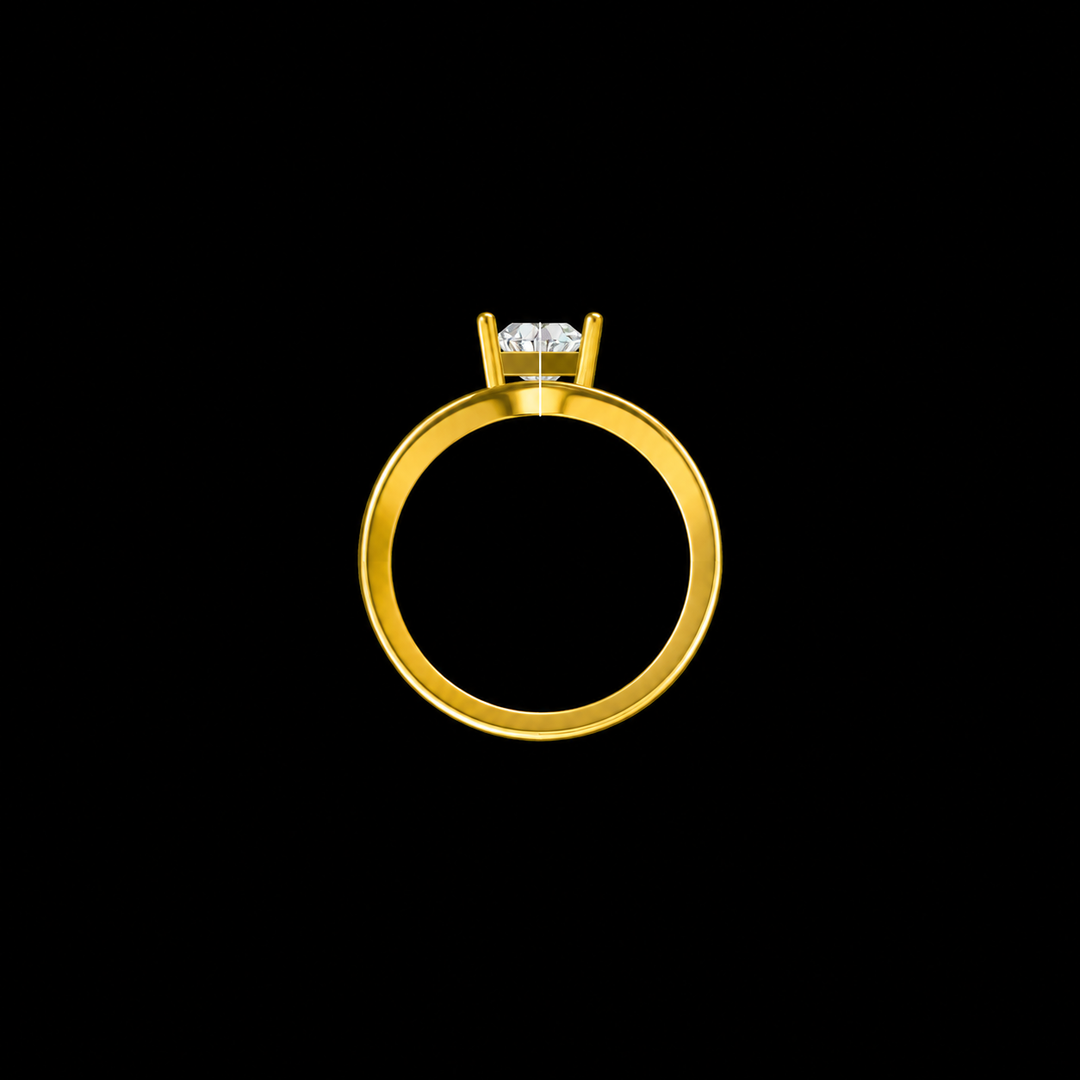 Golden Wave Princess Cut Diamond Ring