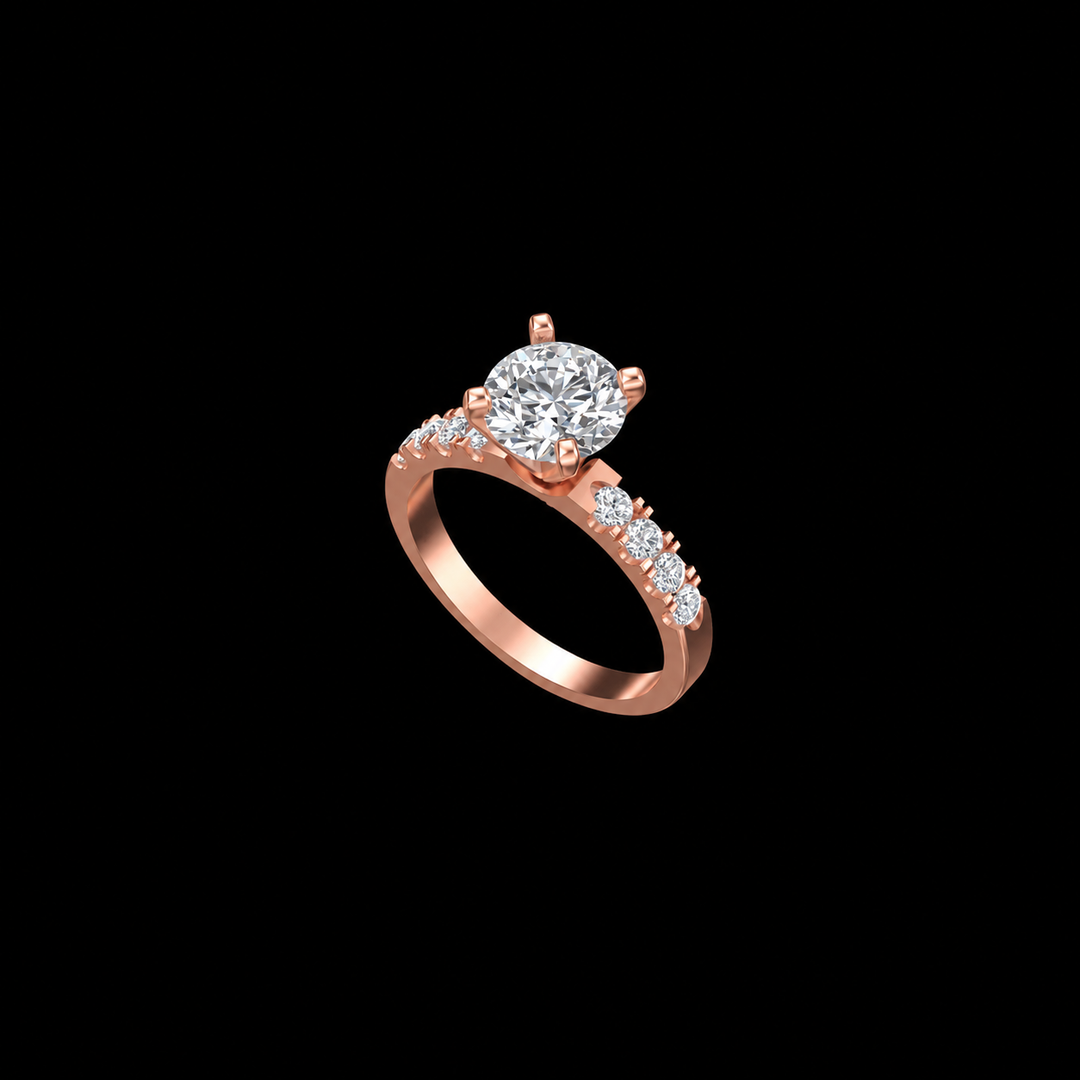 Rose Gold Diamond Accent Engagement Ring