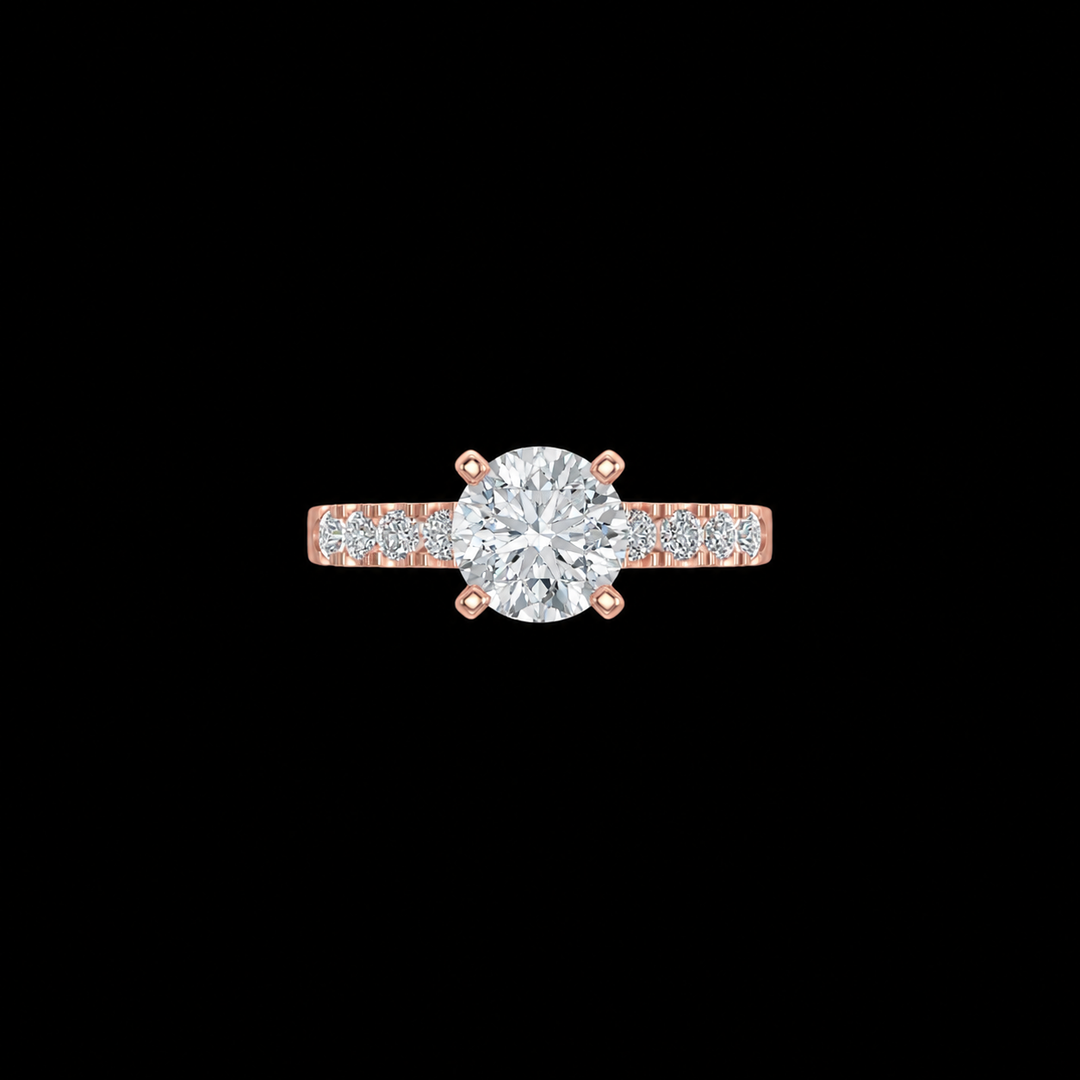 Rose Gold Diamond Accent Engagement Ring