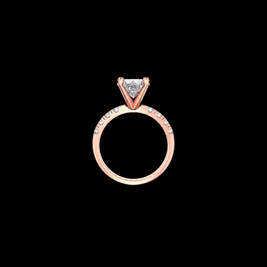 Rose Gold Diamond Accent Engagement Ring