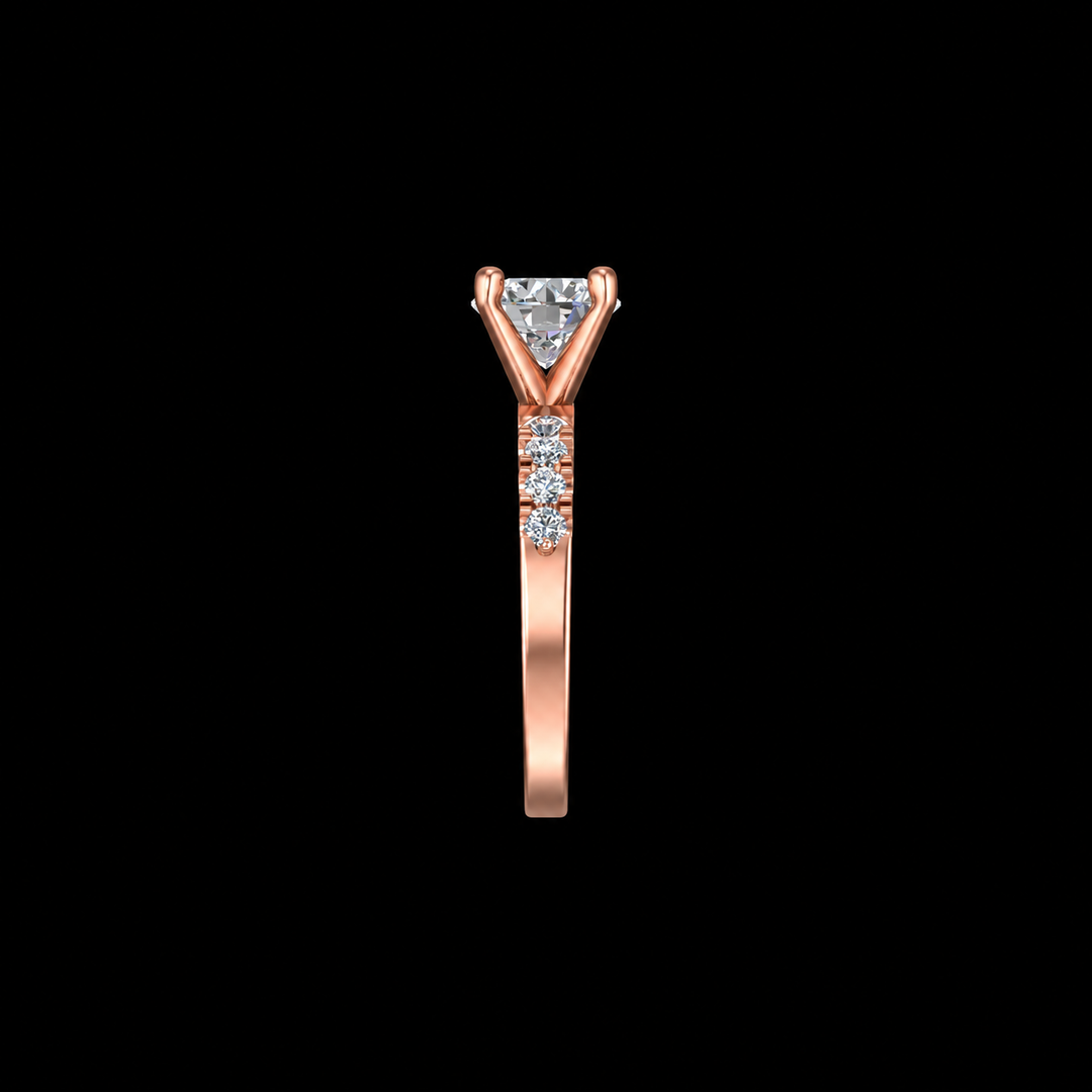 Rose Gold Diamond Accent Engagement Ring