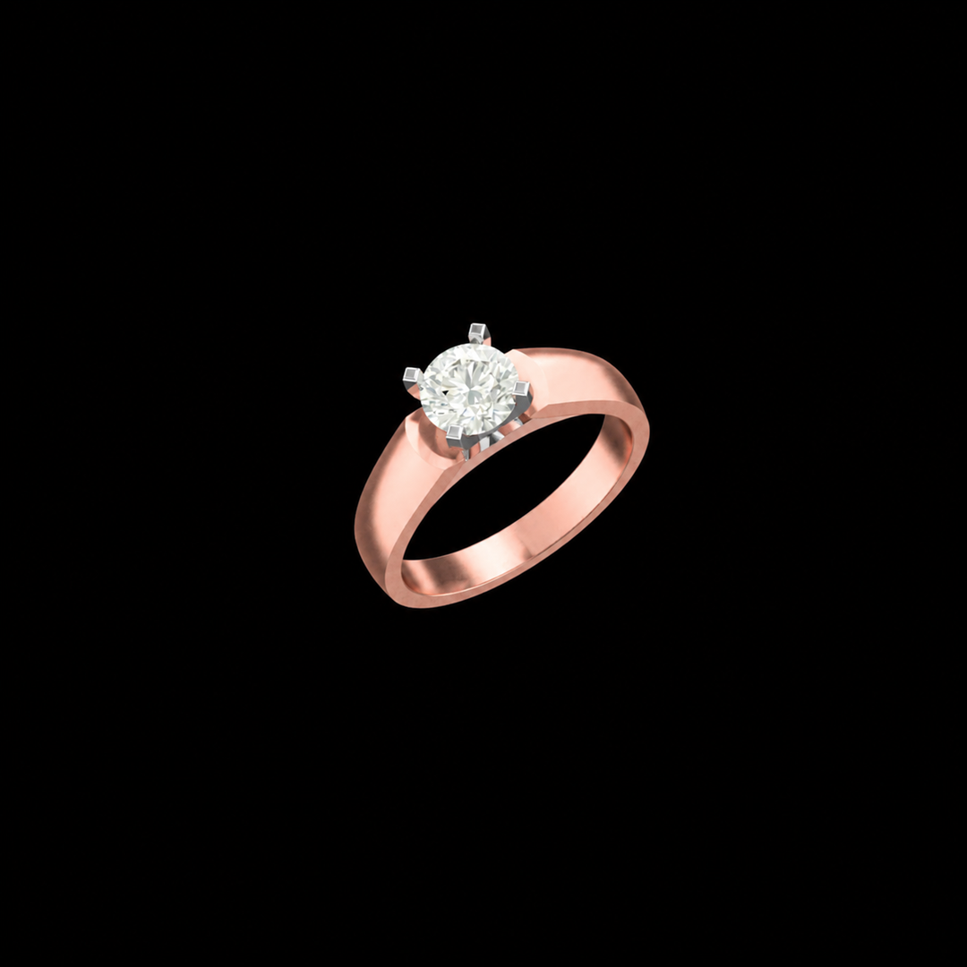 Premium Rose Gold Solitaire Diamond Ring