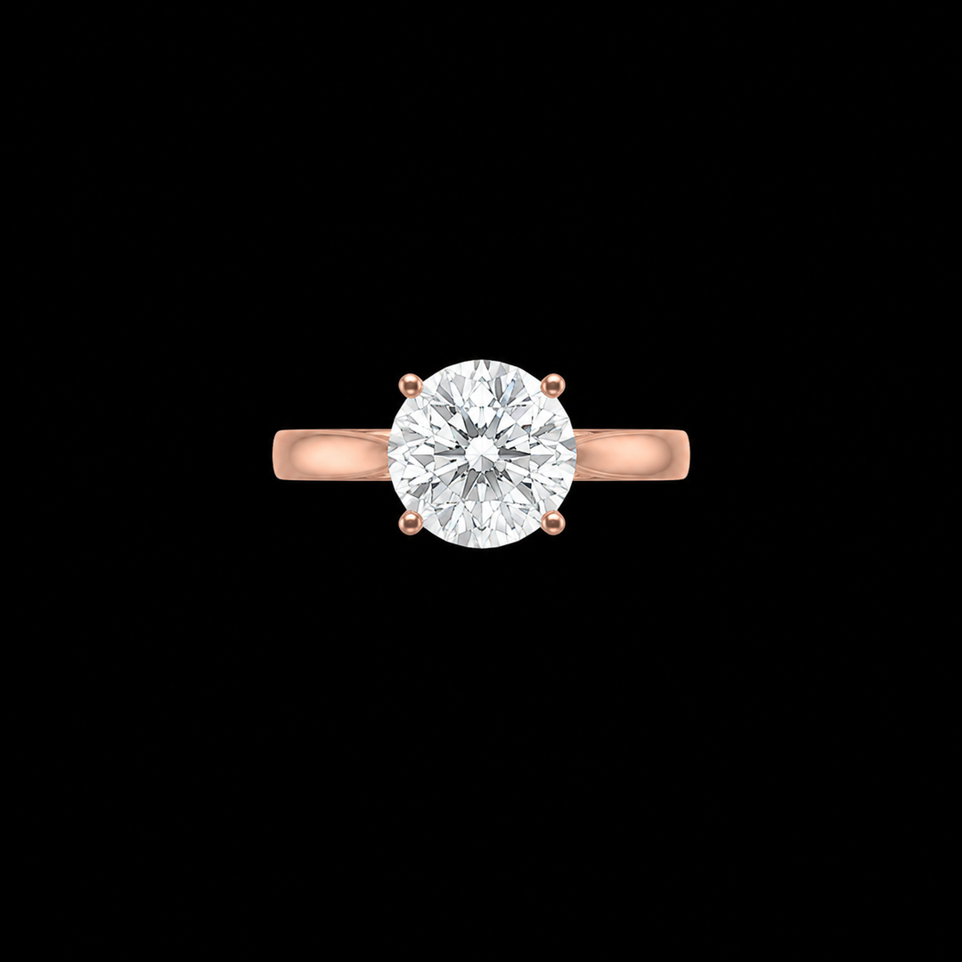 Majestic Rose Gold Oval Solitaire Ring