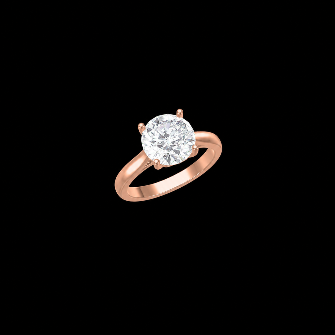 Majestic Rose Gold Oval Solitaire Ring