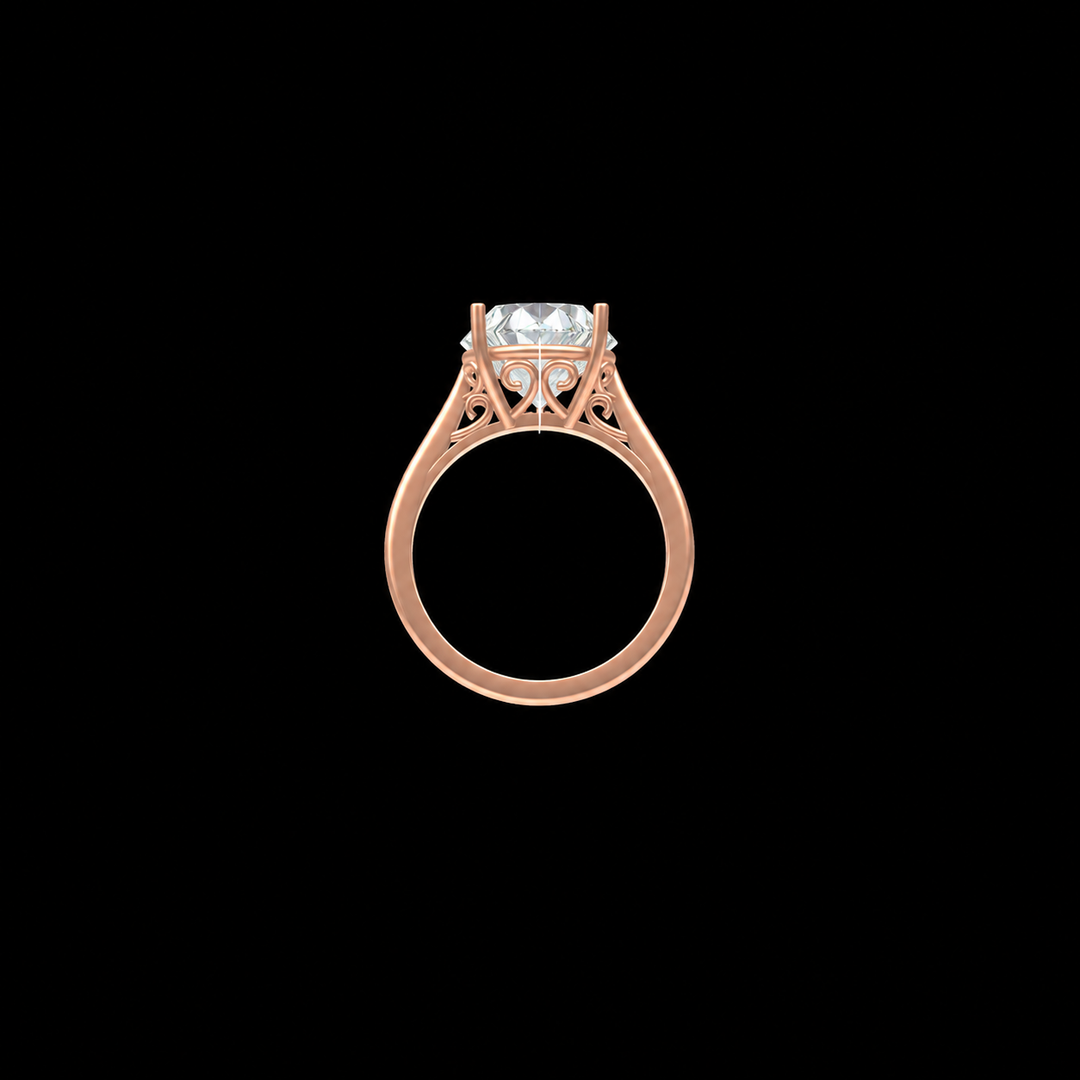 Majestic Rose Gold Oval Solitaire Ring