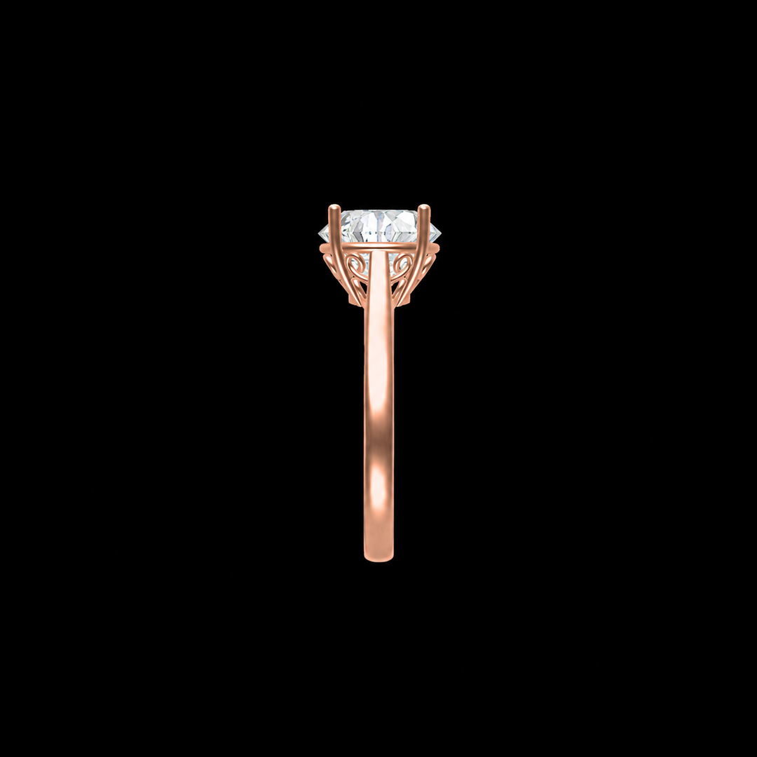 Majestic Rose Gold Oval Solitaire Ring