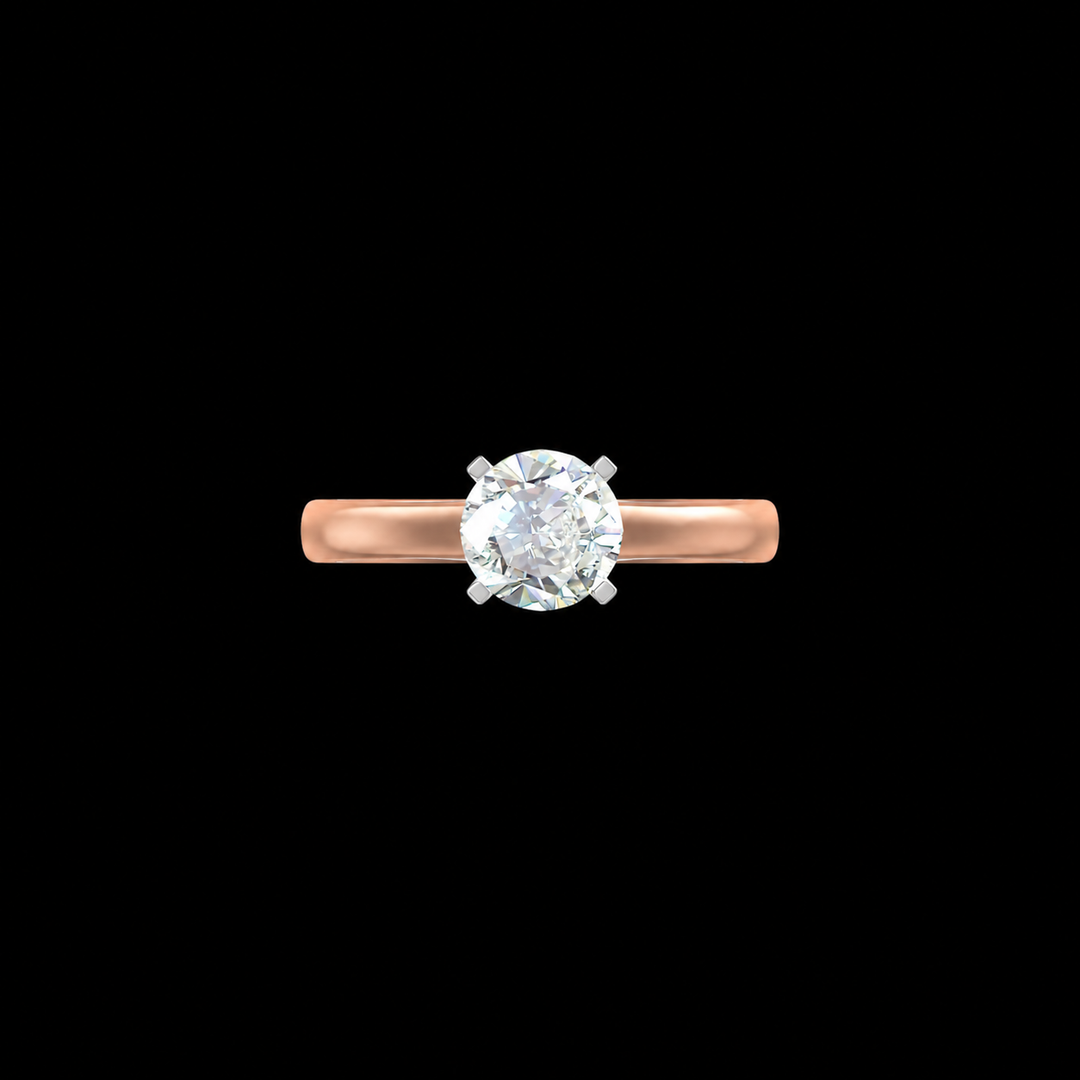 Vintage Filigree Rose Gold Solitaire Ring