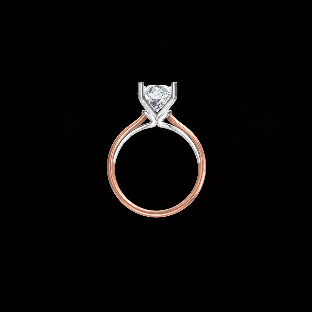 Vintage Filigree Rose Gold Solitaire Ring