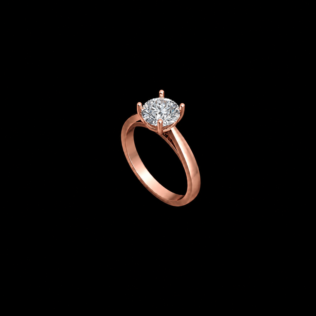 Timeless Rose Gold Solitaire Diamond Ring