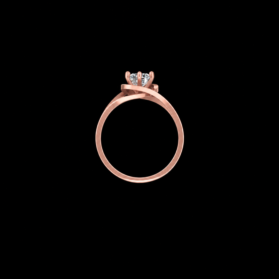 Regal Rose Gold Split Shank Diamond Ring