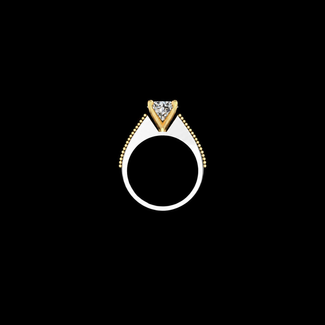 Royal Black & Gold Diamond Statement Ring